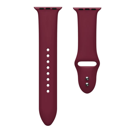 Double Nail Silicone Strap Watch Band For Apple Watch Series 9&8&7 41mm / SE 3&SE 2&6&SE&5&4 40mm / 3&2&1 38mm(Wine Red) - Watch Bands by buy2fix | Online Shopping UK | buy2fix