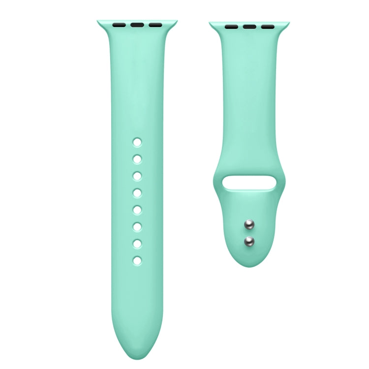 Double Nail Silicone Strap Watch Band For Apple Watch Ultra 49mm&Watch Ultra 2 49mm / Series 9&8&7 45mm / SE 3&SE 2&6&SE&5&4 44mm / 3&2&1 42mm(Mint Green) - Watch Bands by buy2fix | Online Shopping UK | buy2fix