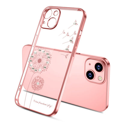 For iPhone 13 mini Electroplating Diamond Dandelion Pattern TPU Shockproof Protective Case (Rose Gold) - iPhone 13 mini Cases by buy2fix | Online Shopping UK | buy2fix