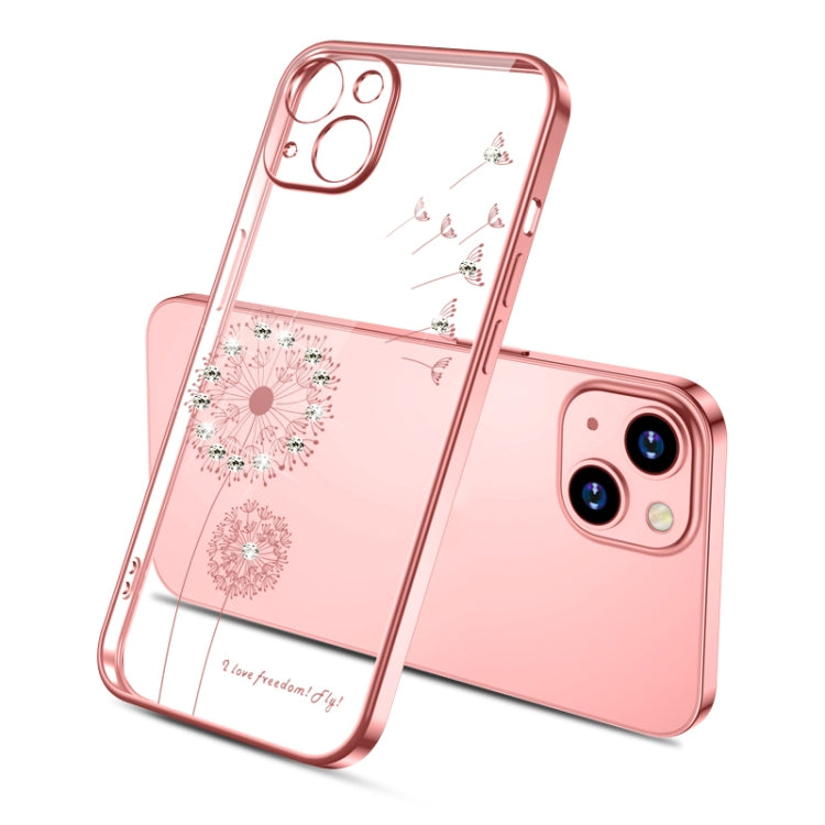 For iPhone 13 Pro Electroplating Diamond Dandelion Pattern TPU Shockproof Protective Case (Rose Gold) - iPhone 13 Pro Cases by buy2fix | Online Shopping UK | buy2fix