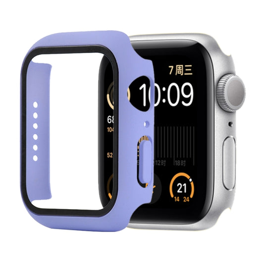 Shockproof PC+Tempered Glass Protective Case with Packed Carton For Apple Watch Series 6 & SE & 5 & 4 44mm(Light Purple) - Watch Cases by buy2fix | Online Shopping UK | buy2fix