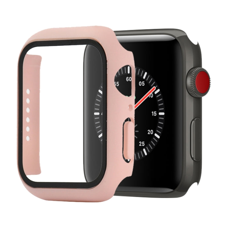 Shockproof PC+Tempered Glass Protective Case with Packed Carton For Apple Watch Series 3 & 2 & 1 42mm(Pink) - Watch Cases by buy2fix | Online Shopping UK | buy2fix