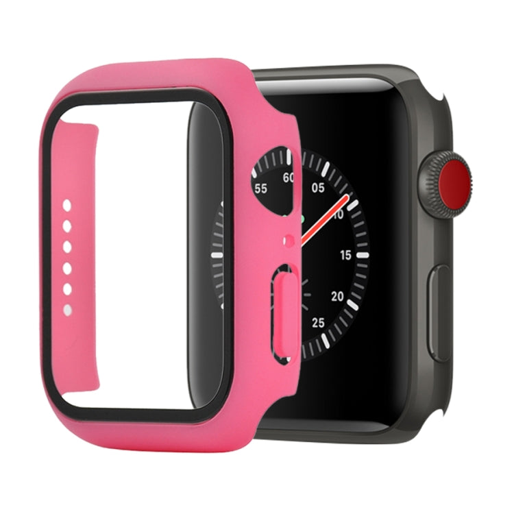 Shockproof PC+Tempered Glass Protective Case with Packed Carton For Apple Watch Series 3 & 2 & 1 42mm(Rose Red) - Watch Cases by buy2fix | Online Shopping UK | buy2fix