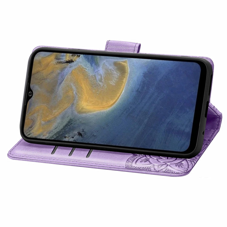 Butterfly Love Flowers Embossed Horizontal Flip Leather Case with Holder & Card Slots & Wallet & Lanyard For ZTE Blade A51(Light Purple) - ZTE Cases by buy2fix | Online Shopping UK | buy2fix