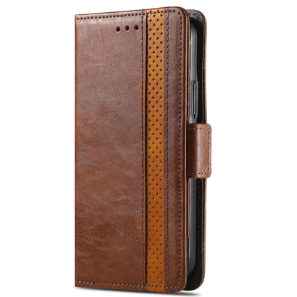 For Xiaomi Redmi Note 10 5G CaseNeo Business Splicing Dual Magnetic Buckle Horizontal Flip PU Leather Case with Holder & Card Slots & Wallet(Brown) - Xiaomi Cases by buy2fix | Online Shopping UK | buy2fix