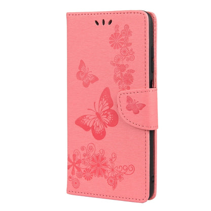 Vintage Embossed Floral Butterfly Pattern Horizontal Flip Leather Case with Card Slot & Holder & Wallet & Lanyard For Xiaomi Redmi 10(Pink) - Xiaomi Cases by buy2fix | Online Shopping UK | buy2fix