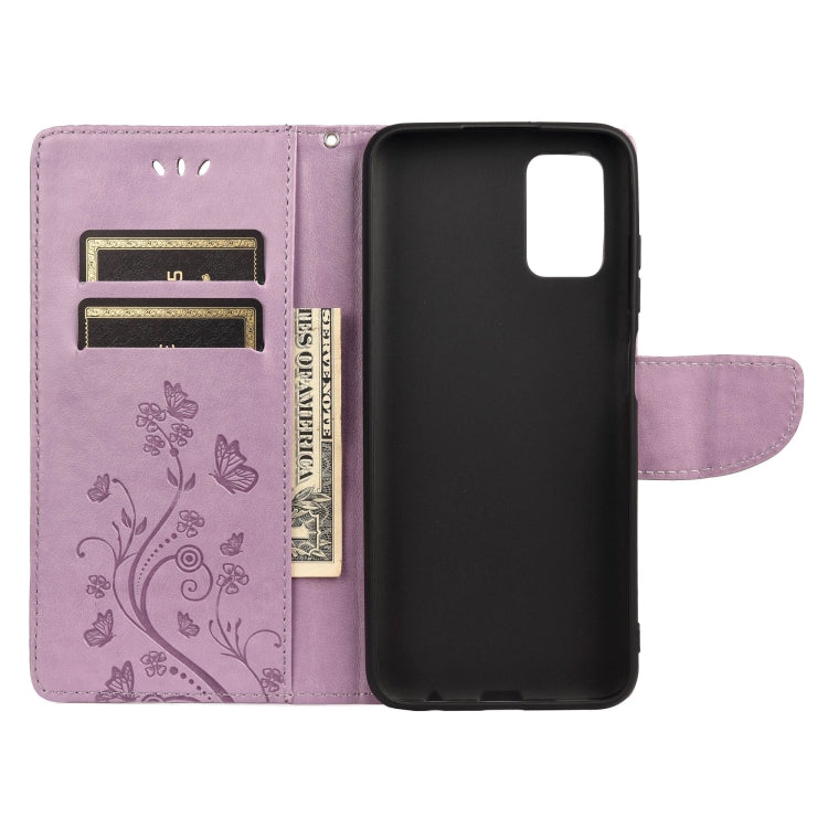 Butterfly Flower Pattern Horizontal Flip Leather Case with Holder & Card Slots & Wallet For Xiaomi Redmi 10(Light Purple) - Xiaomi Cases by buy2fix | Online Shopping UK | buy2fix