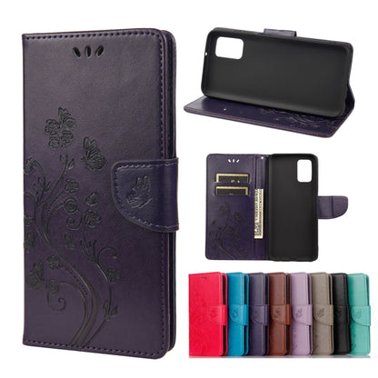 Butterfly Flower Pattern Horizontal Flip Leather Case with Holder & Card Slots & Wallet For Xiaomi Redmi 10(Deep Purple) - Xiaomi Cases by buy2fix | Online Shopping UK | buy2fix