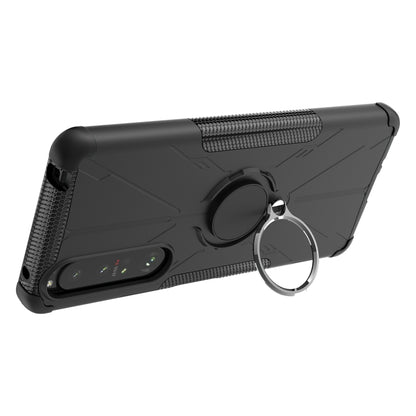 For Sony Xperia 1 III Armor Bear Shockproof PC + TPU Protective Case with Ring Holder(Black) - Sony Cases by buy2fix | Online Shopping UK | buy2fix