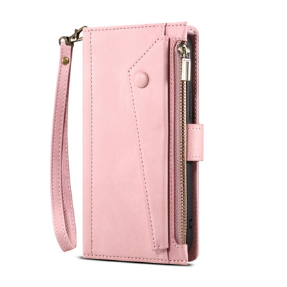 For iPhone SE 2022 / SE 2020 / 8 / 7 Retro Frosted Horizontal Flip Leather Case with Holder & Card Slot & Wallet & Zipper Pocket & Lanyard(Rose Gold) - iPhone SE 2022 / 2020 / 8 / 7 Cases by buy2fix | Online Shopping UK | buy2fix