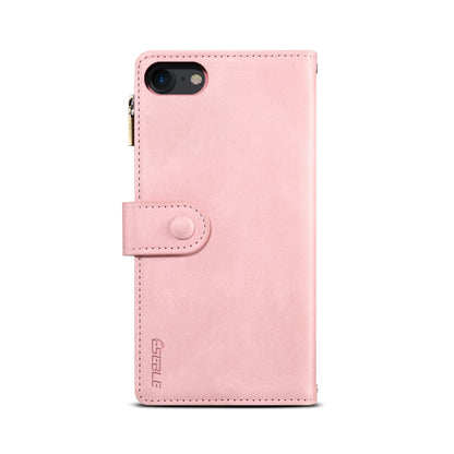 For iPhone SE 2022 / SE 2020 / 8 / 7 Retro Frosted Horizontal Flip Leather Case with Holder & Card Slot & Wallet & Zipper Pocket & Lanyard(Rose Gold) - iPhone SE 2022 / 2020 / 8 / 7 Cases by buy2fix | Online Shopping UK | buy2fix