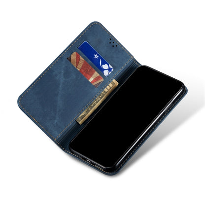 For OPPO Realme C21Y Denim Texture Casual Style Horizontal Flip Leather Case with Holder & Card Slots & Wallet(Blue) - Realme Cases by buy2fix | Online Shopping UK | buy2fix