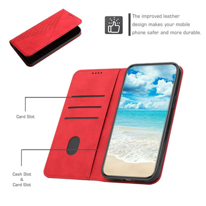 For iPhone 11 Pro Diamond Pattern Splicing Skin Feel Magnetic Horizontal Flip Leather Case with Card Slots & Holder & Wallet (Red) - iPhone 11 Pro Cases by buy2fix | Online Shopping UK | buy2fix