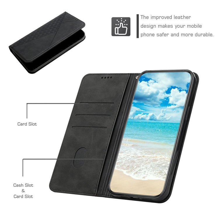 For iPhone X / XS Diamond Pattern Splicing Skin Feel Magnetic Horizontal Flip Leather Case with Card Slots & Holder & Wallet(Black) - More iPhone Cases by buy2fix | Online Shopping UK | buy2fix