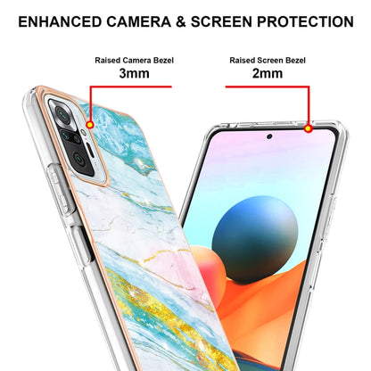 For Xiaomi Redmi Note 10 Pro / 10 Pro Max Electroplating Marble Pattern Dual-side IMD TPU Shockproof Case(Green 004) - Xiaomi Cases by buy2fix | Online Shopping UK | buy2fix