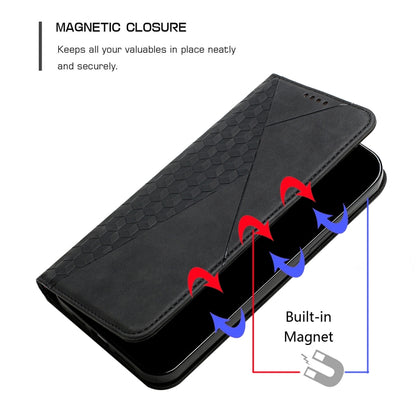 For Xiaomi Mi 10T Lite 5G Diamond Pattern Splicing Skin Feel Magnetic Horizontal Flip Leather Case with Card Slots & Holder & Wallet(Black) - Xiaomi Cases by buy2fix | Online Shopping UK | buy2fix