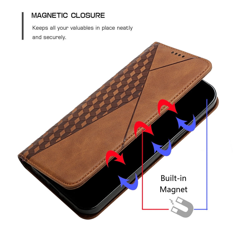 For Xiaomi Redmi 9A Diamond Pattern Splicing Skin Feel Magnetic Horizontal Flip Leather Case with Card Slots & Holder & Wallet(Brown) - Xiaomi Cases by buy2fix | Online Shopping UK | buy2fix