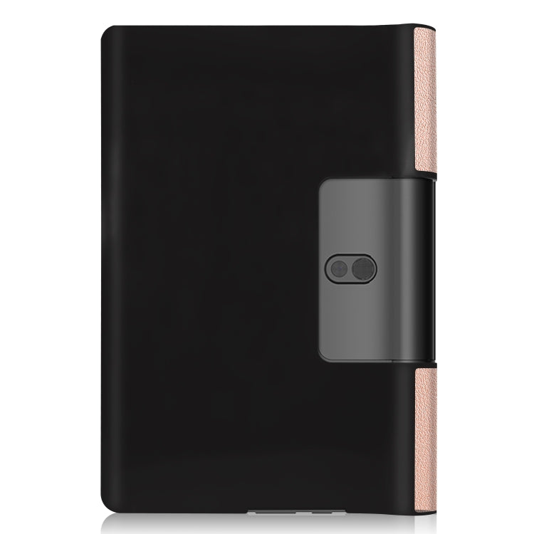 For Lenovo Yoga Smart Tab Custer Texture Horizontal Flip Leather Case with Two-folding Holder(Rose Gold) - Lenovo by buy2fix | Online Shopping UK | buy2fix