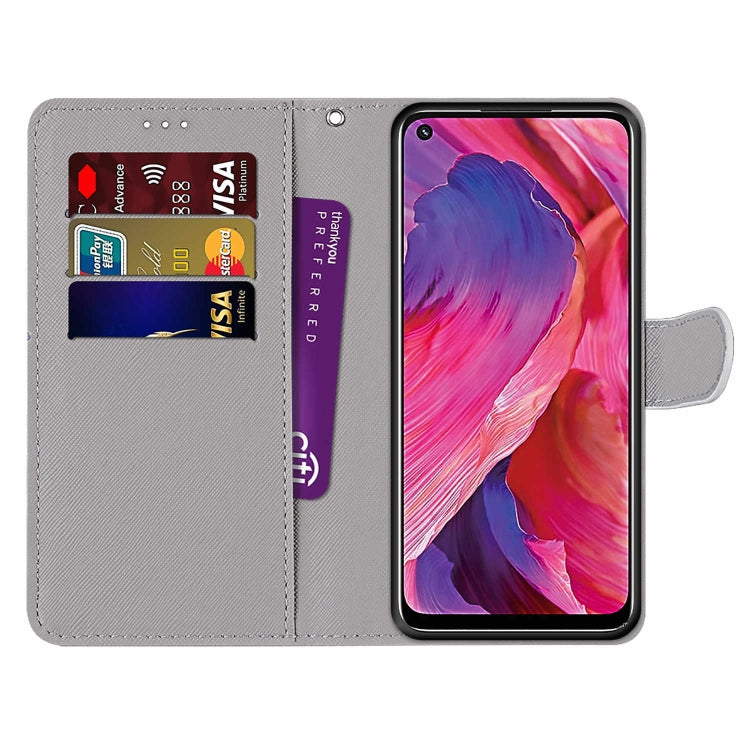 For OPPO A93 5G / A93s 5G / A54 5G / A74 5G Coloured Drawing Cross Texture Horizontal Flip PU Leather Case with Holder & Card Slots & Wallet & Lanyard(Light Pink Bouquet) - OPPO Cases by buy2fix | Online Shopping UK | buy2fix