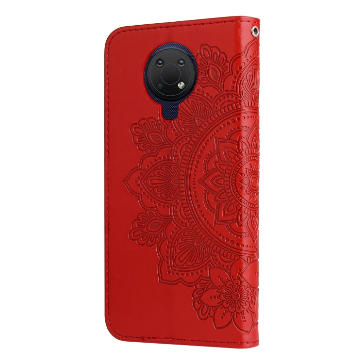 For Nokia G10 / G20 / 6.3 7-petal Flowers Embossing Pattern Horizontal Flip PU Leather Case with Holder & Card Slots & Wallet & Photo Frame(Red) - Nokia Cases by buy2fix | Online Shopping UK | buy2fix