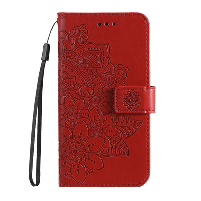 For Nokia G10 / G20 / 6.3 7-petal Flowers Embossing Pattern Horizontal Flip PU Leather Case with Holder & Card Slots & Wallet & Photo Frame(Red) - Nokia Cases by buy2fix | Online Shopping UK | buy2fix