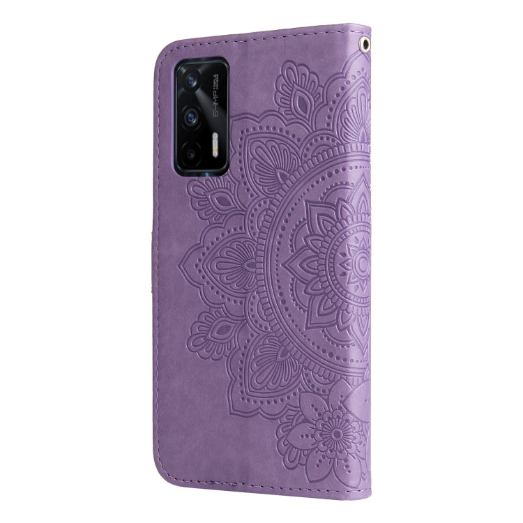 For OPPO Realme GT Master / Realme Q3 Pro 7-petal Flowers Embossing Pattern Horizontal Flip PU Leather Case with Holder & Card Slots & Wallet & Photo Frame(Light Purple) - Realme Cases by buy2fix | Online Shopping UK | buy2fix