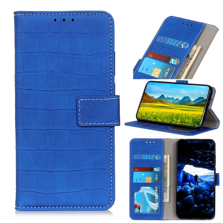 For Xiaomi Mi 11T / 11T Pro Crocodile Texture Horizontal Flip Leather Case with Holder & Card Slots & Wallet(Blue) - Xiaomi Cases by buy2fix | Online Shopping UK | buy2fix