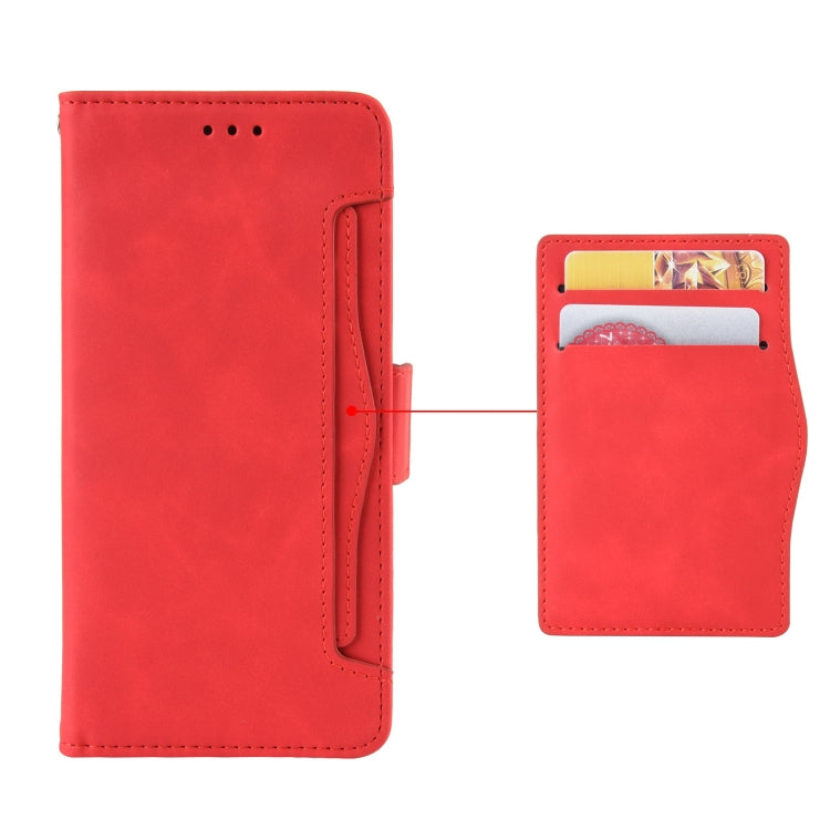 For iPhone 13 Skin Feel Calf Pattern Horizontal Flip Leather Case with Holder & Card Slots & Photo Frame(Red) - iPhone 13 Cases by buy2fix | Online Shopping UK | buy2fix