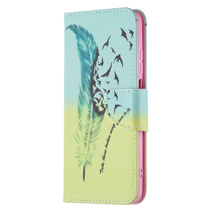 For Xiaomi Redmi 10 Colored Drawing Pattern Horizontal Flip Leather Case with Holder & Card Slots & Wallet(Feather) - Xiaomi Cases by buy2fix | Online Shopping UK | buy2fix