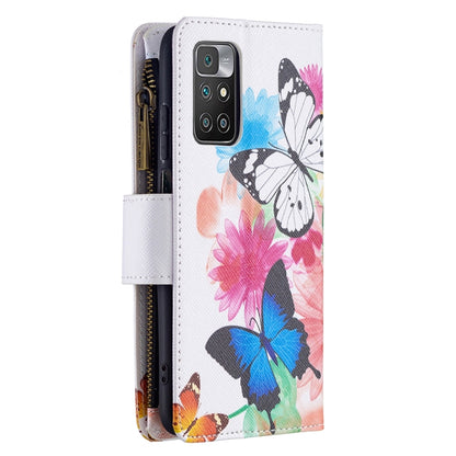 For Xiaomi Redmi 10 Colored Drawing Pattern Zipper Horizontal Flip Leather Case with Holder & Card Slots & Wallet(Two Butterflies) - Xiaomi Cases by buy2fix | Online Shopping UK | buy2fix