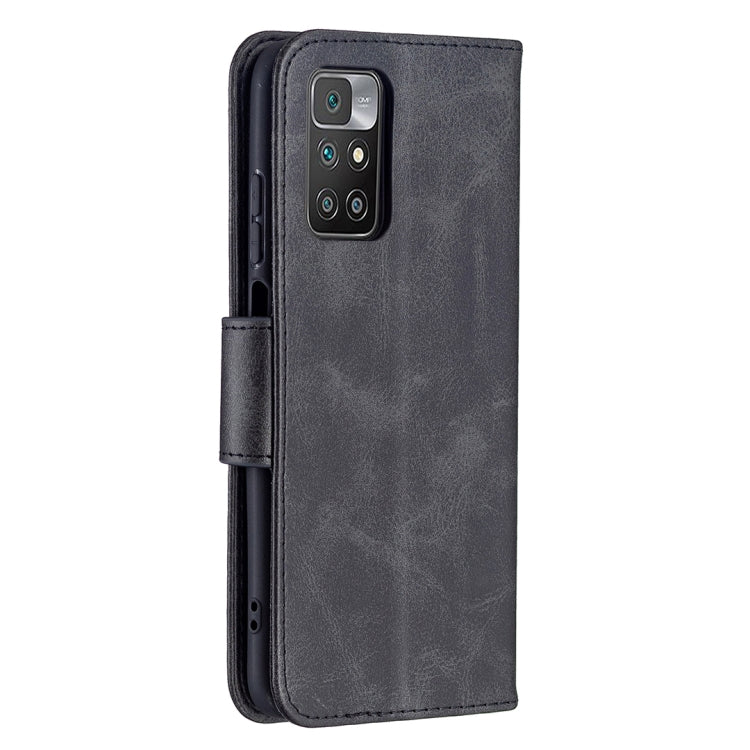 For Xiaomi Redmi 10 Retro Lambskin Texture Pure Color Horizontal Flip PU Leather Case with Holder & Card Slots & Wallet & Lanyard(Black) - Xiaomi Cases by buy2fix | Online Shopping UK | buy2fix