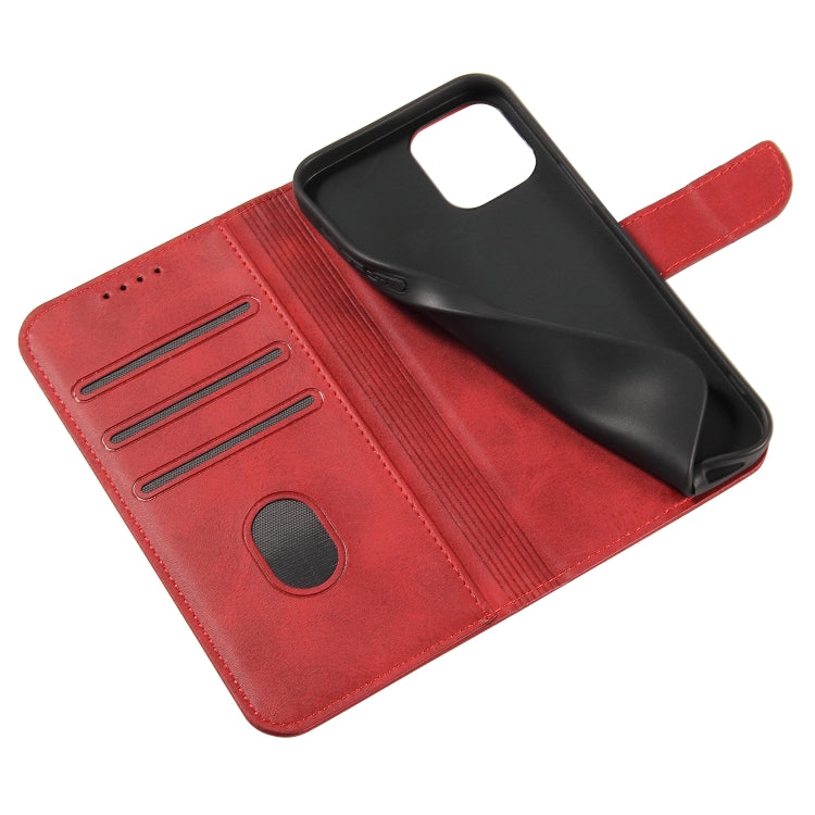 For iPhone 12 / 12 Pro Calf Texture Buckle Horizontal Flip Leather Case with Holder & Card Slots & Wallet(Red) - iPhone 12 / 12 Pro Cases by buy2fix | Online Shopping UK | buy2fix