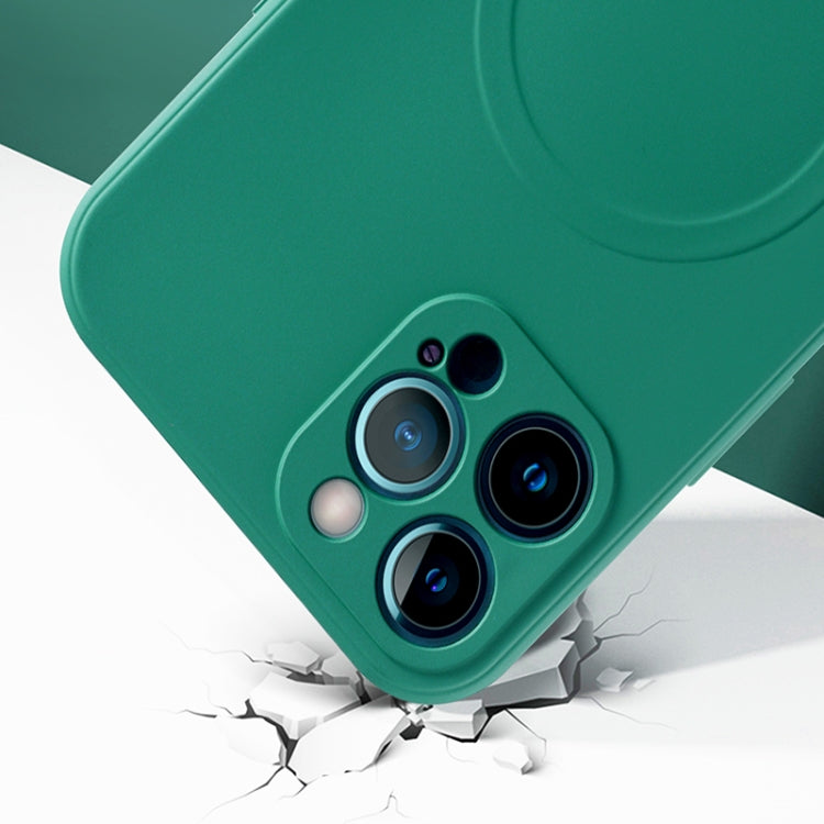 For iPhone 13 Pro Liquid Silicone Full Coverage Shockproof Magsafe Case (Dark Green) - iPhone 13 Pro Cases by buy2fix | Online Shopping UK | buy2fix