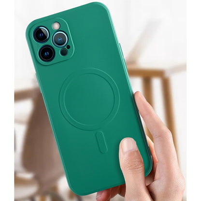 For iPhone 13 Pro Liquid Silicone Full Coverage Shockproof Magsafe Case (Dark Green) - iPhone 13 Pro Cases by buy2fix | Online Shopping UK | buy2fix