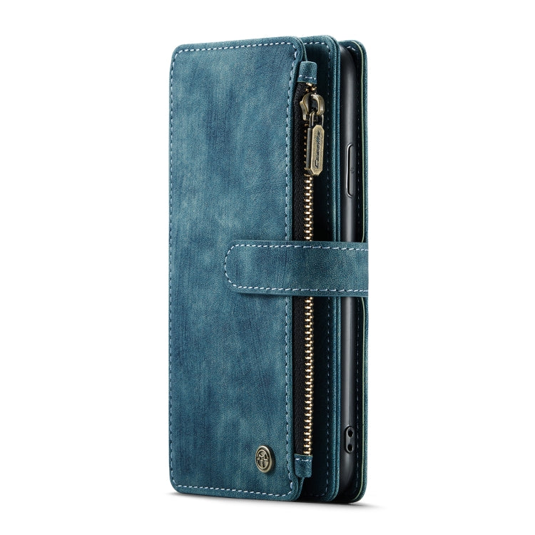 For iPhone 11 CaseMe-C30 PU + TPU Multifunctional Horizontal Flip Leather Case with Holder & Card Slot & Wallet & Zipper Pocket (Blue) - iPhone 11 Cases by CaseMe | Online Shopping UK | buy2fix