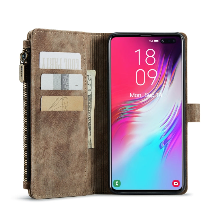 For Samsung Galaxy S10+ CaseMe-C30 PU + TPU Multifunctional Horizontal Flip Leather Case with Holder & Card Slot & Wallet & Zipper Pocket(Brown) - Galaxy Phone Cases by CaseMe | Online Shopping UK | buy2fix