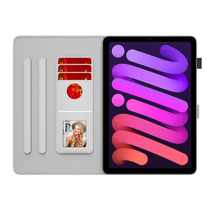 For iPad mini 6 Watercolor Pattern Skin Feel Magnetic Horizontal Flip PU Leather Tablet Case with Holder & Card Slots & Photo Frame(Purple Red) - iPad mini 6 Cases by buy2fix | Online Shopping UK | buy2fix