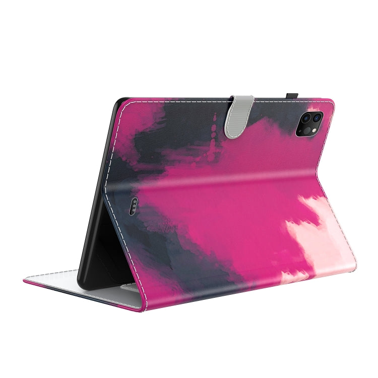 For iPad Pro 11 2022 / 2021 / 2018 / Air 2020 10.9 Watercolor Pattern Skin Feel Magnetic Leather Tablet Case with Holder & Card Slots & Photo Frame & Sleep / Wake-up Function(Berry) - iPad Pro 11 (2022/2021) Cases by buy2fix | Online Shopping UK | buy2fix