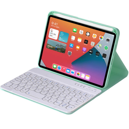 HY006 Round Keys Detachable Bluetooth Keyboard Leather Tablet Case with Holder for iPad mini 6(Mint Green) - For iPad mini by buy2fix | Online Shopping UK | buy2fix