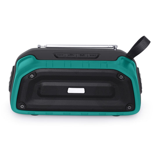 New Rixing NR-906FM TWS Waterproof Bluetooth Speaker Support Hands-free Call / FM with Handle & Antenna(Emerald Green) - Desktop Speaker by NewRixing | Online Shopping UK | buy2fix