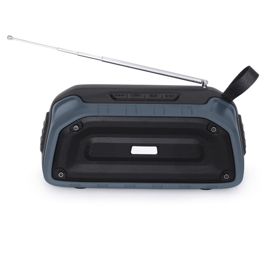 New Rixing NR-906FM TWS Waterproof Bluetooth Speaker Support Hands-free Call / FM with Handle & Antenna(Dark Blue) - Desktop Speaker by NewRixing | Online Shopping UK | buy2fix