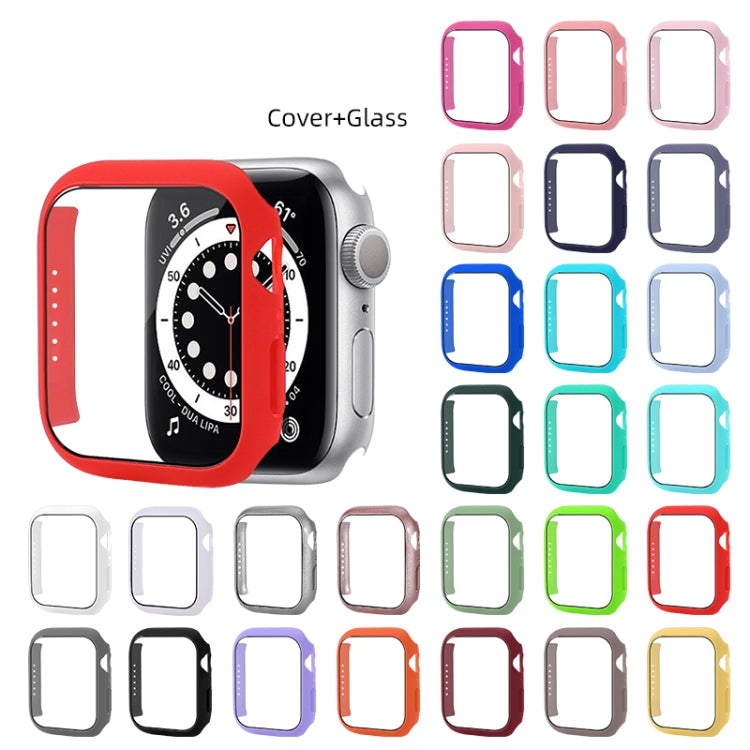 Shockproof PC Protective Case with Tempered Glass Film For Apple Watch Series 8 / 7 45mm(Mint Green) - Watch Cases by buy2fix | Online Shopping UK | buy2fix