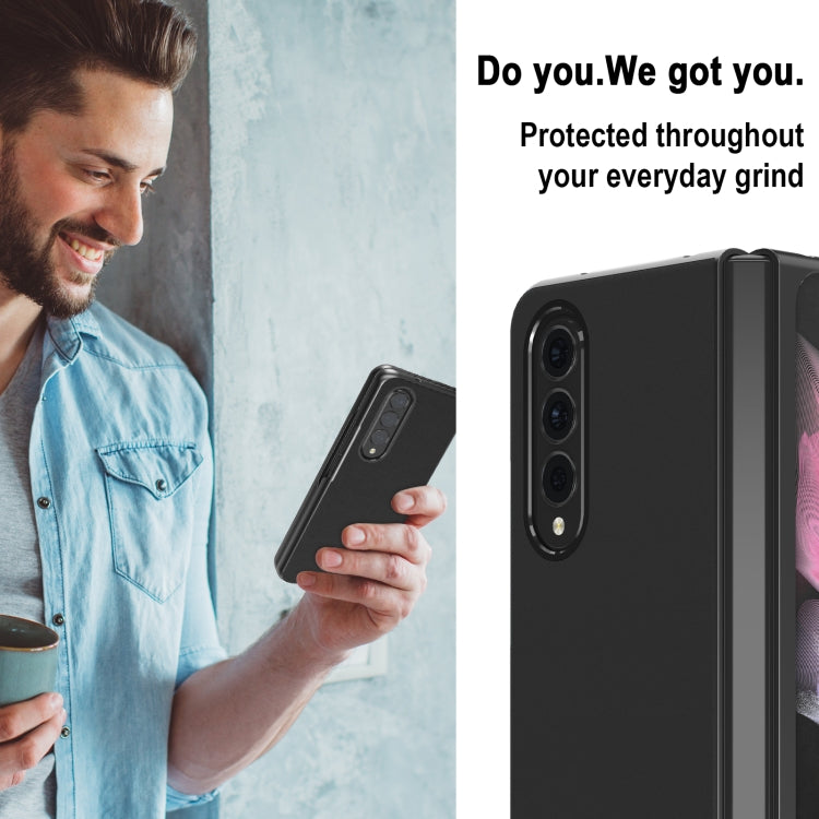 For Samsung Galaxy Z Fold3 5G LC.IMEEKE Shock-resistant Plain Leather All-inclusive Protective Case(Black) - Galaxy Phone Cases by LC.IMEEKE | Online Shopping UK | buy2fix