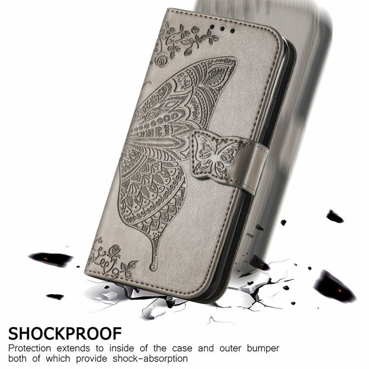 For OPPO Realme GT Master Butterfly Love Flower Embossed Horizontal Flip Leather Case with Holder & Card Slots & Wallet & Lanyard(Gray) - Realme Cases by buy2fix | Online Shopping UK | buy2fix