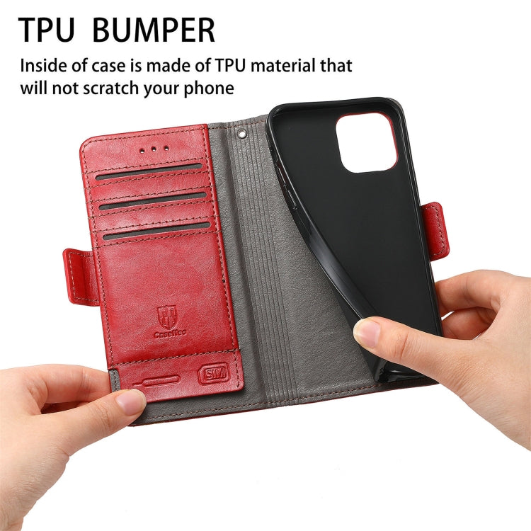 For Huawei P50 Pro CaseNeo Business Splicing Dual Magnetic Buckle Horizontal Flip PU Leather Case with Holder & Card Slots & Wallet(Red) - Huawei Cases by buy2fix | Online Shopping UK | buy2fix