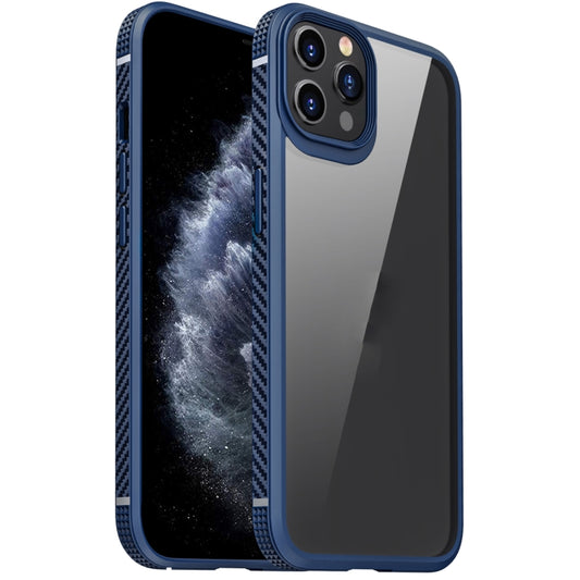 For iPhone 11 Pro MG Series Carbon Fiber TPU + Clear PC Four-corner Airbag Shockproof Case (Blue) - iPhone 11 Pro Cases by buy2fix | Online Shopping UK | buy2fix