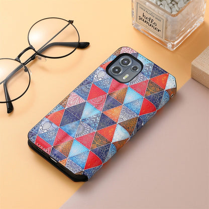 For Motorola Edge 20 Lite Colorful Magnetic Horizontal Flip PU Leather Case with Holder & Card Slot & Wallet(Rhombus Mandala) - Motorola Cases by buy2fix | Online Shopping UK | buy2fix