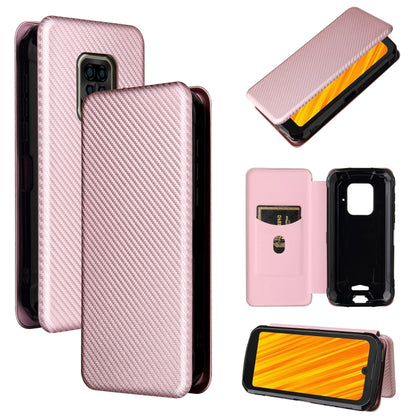 For Doogee S59 / S59 Pro Carbon Fiber Texture Horizontal Flip TPU + PC + PU Leather Case with Card Slot(Pink) - More Brand by buy2fix | Online Shopping UK | buy2fix