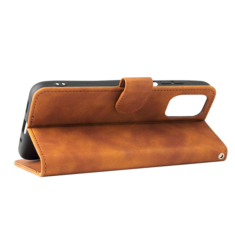 For Doogee N40 Pro Solid Color Skin Feel Magnetic Buckle Horizontal Flip PU Leather Case with Holder & Card Slots & Wallet(Brown) - More Brand by buy2fix | Online Shopping UK | buy2fix