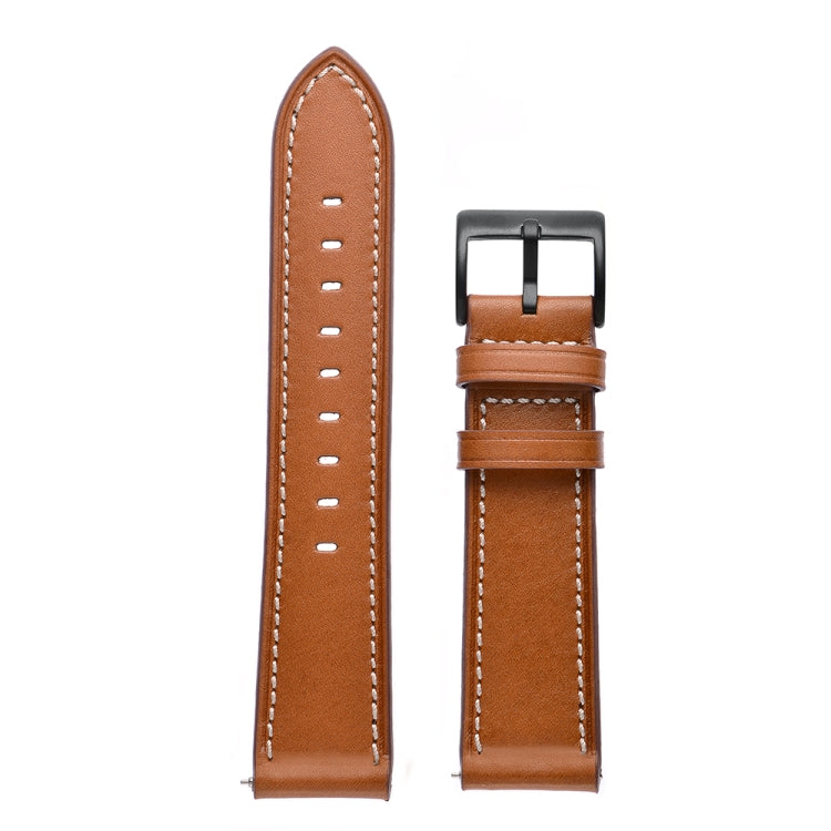 For Samsung Galaxy Watch 42mm Leather Watch Band(Brown) - Watch Bands by buy2fix | Online Shopping UK | buy2fix